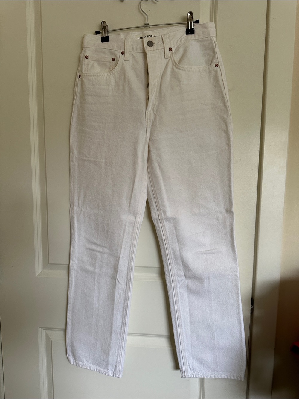 White Straight Fit Jeans